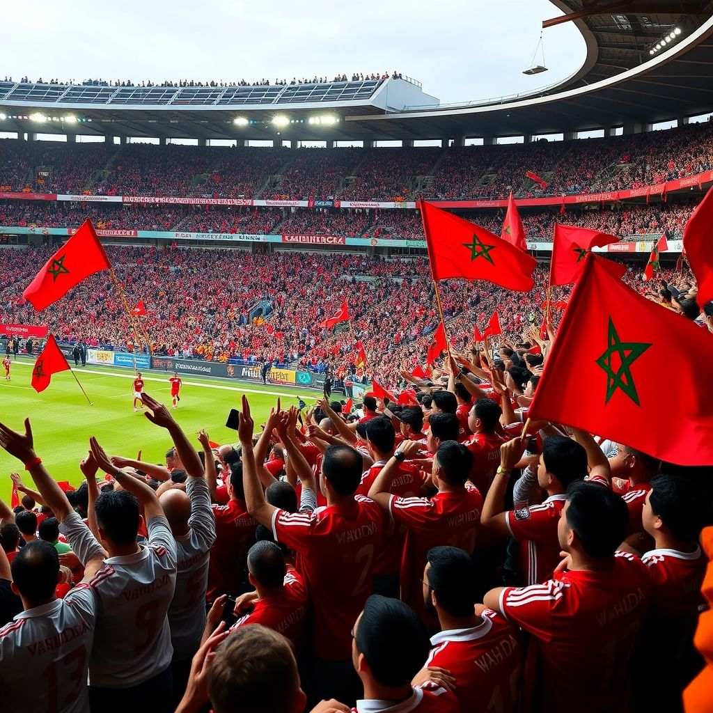 开云体育官网-摩洛哥瓦赫达球迷现场助威，球队士气高涨