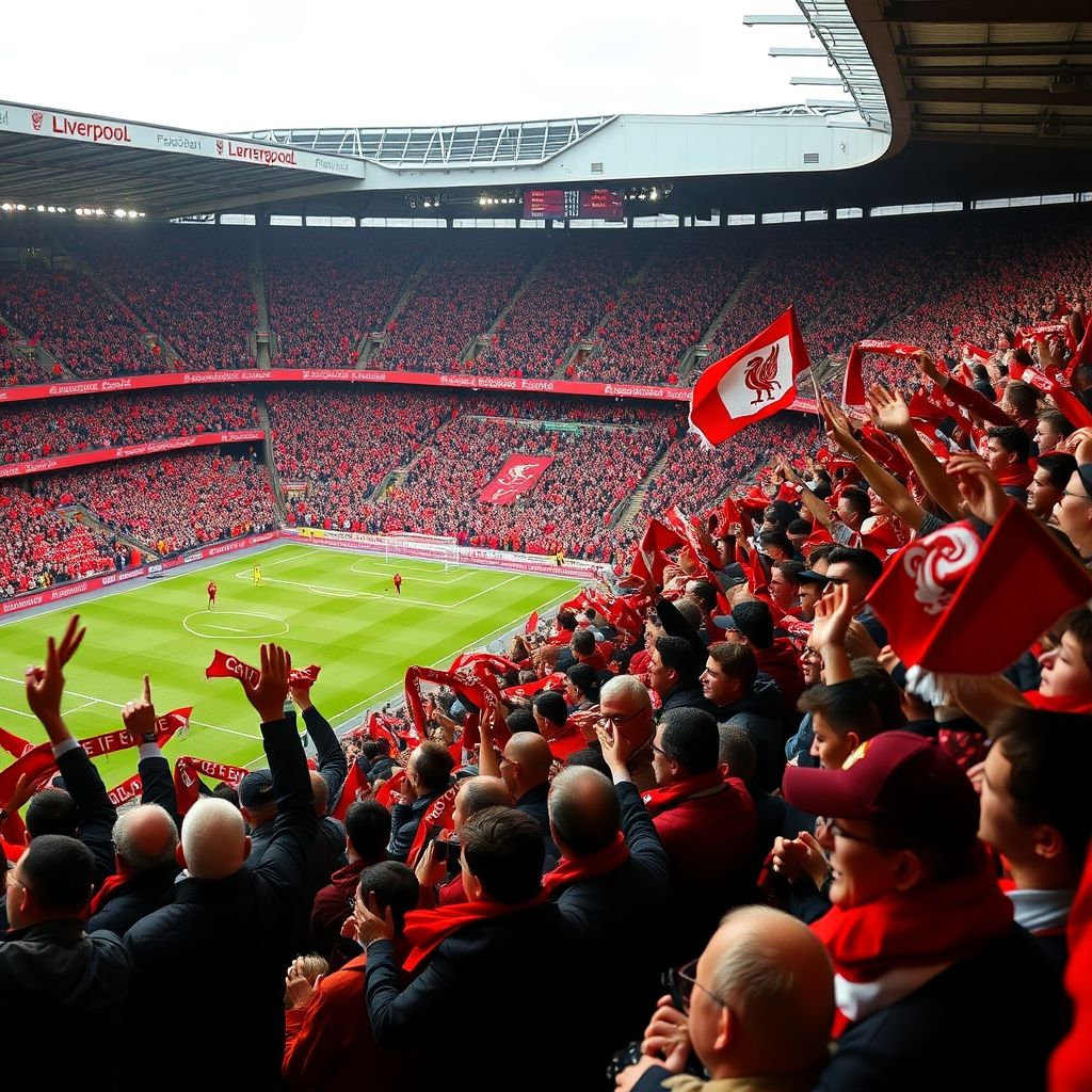 开云体育下摘-利物浦球迷现场助威，球队士气高涨